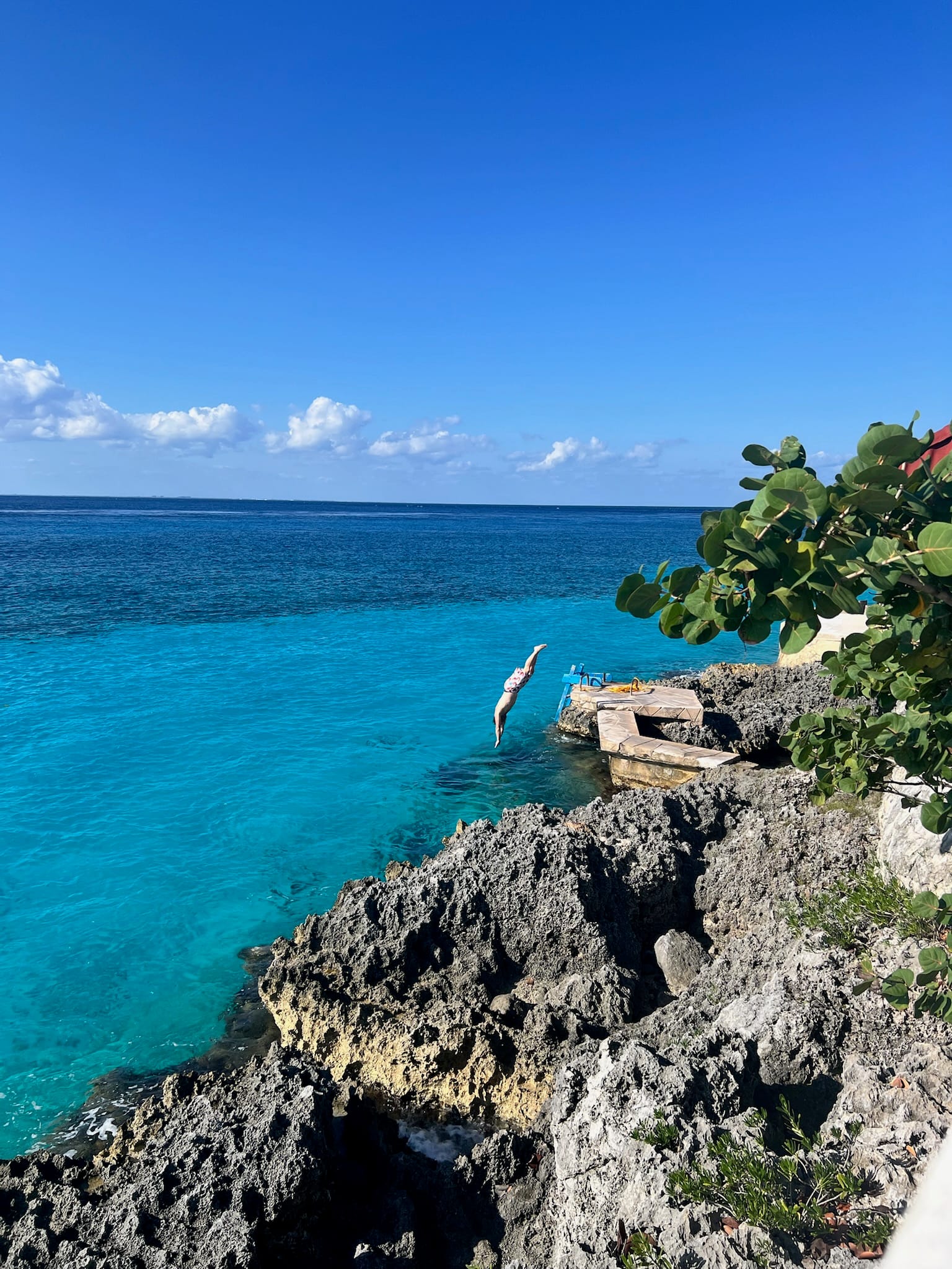 Snorkeling in clear water off the Cozumel shore