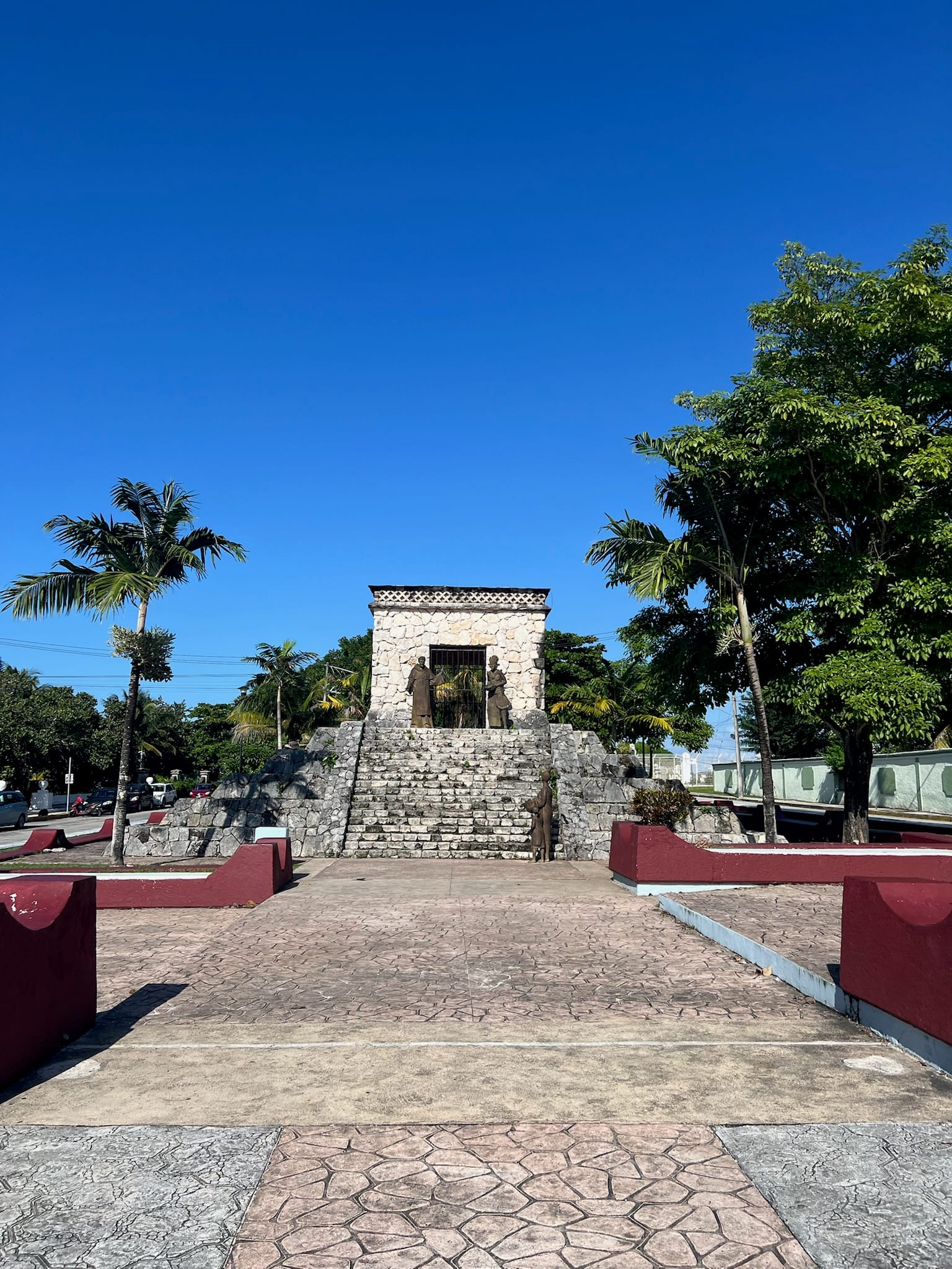 A monument in downtown San Miguel, Cozumel