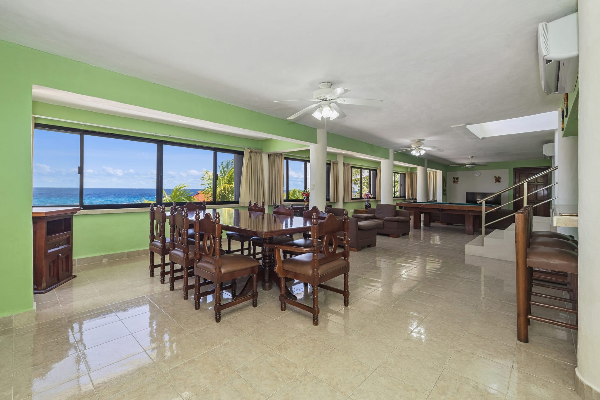 A second ocean-view sitting area